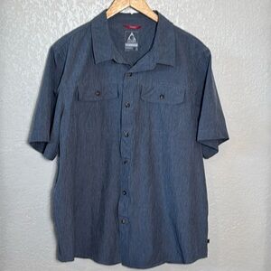 Gerry Men’s XL Blue Button Down‎ Short Sleeve Lightweight Shirt Collar